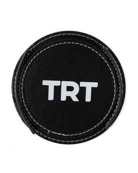 TRT Logolu Deri Bardak Altlığı 4'lü - Thumbnail